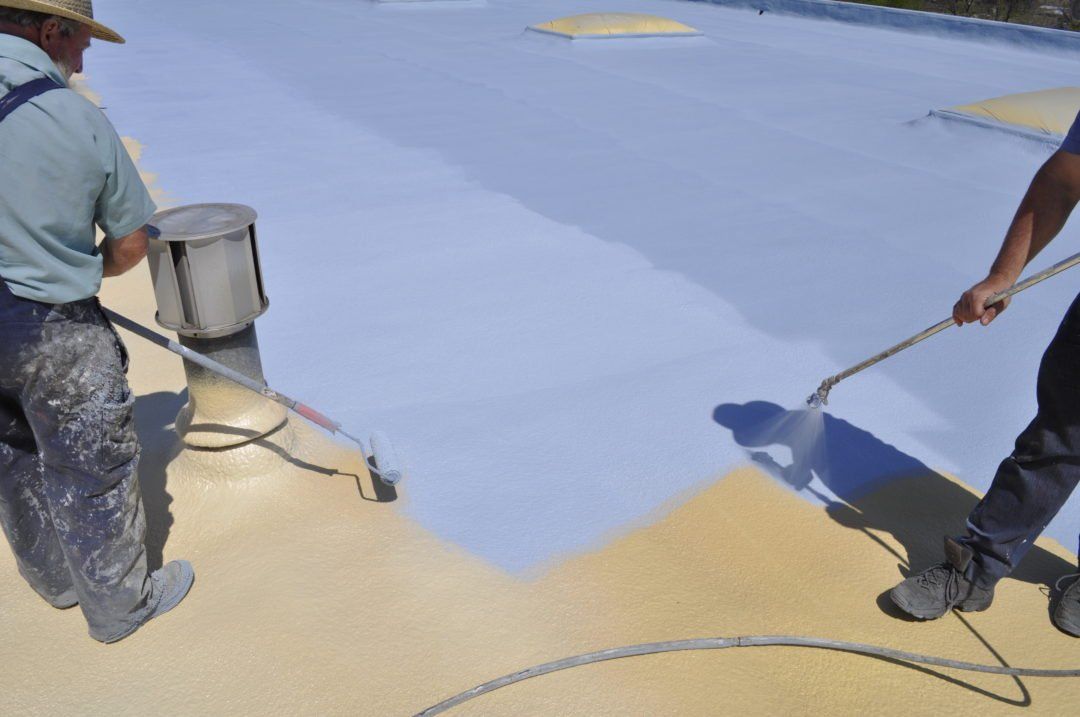roof coating on a commercial building